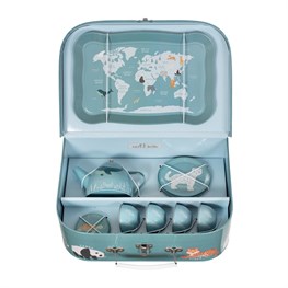 Endangered Animals Print Tin Tea Set